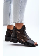 Zazoo 977/L Kožené vyšívané sandály na zip Zazoo 977/L Kožené vyšívané sandály na zip