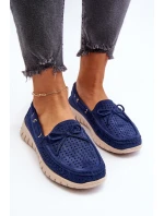 Dámské mokasíny s mašlí tmavě modré Reece