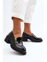 Dámské mokasíny na masivním podpatku Big Star NN274055 Černé