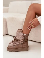 Dámské sněhule na platformě s kožešinou D.Franklin DFSH37022 béžové