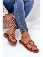 Zdobené Ploché Sandály Dámské Camel Adivrae