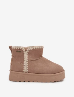 Dámské sněhule na platformě s prošíváním Big Star – béžové