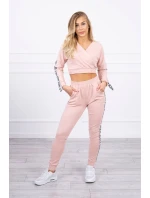 Sada s ozdobnými stuhami tmavě pudrově růžová