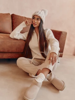 Dámské semišové nízké boty do sněhu Světle béžová Shelie