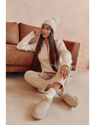 Dámské semišové nízké boty do sněhu Světle béžová Shelie