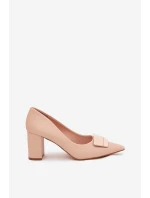 Lodičky na podpatku s ozdobou béžové Celira