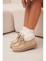 Ženské sněhule z přírodního semiše D.Franklin DFSH375006 světle béžové