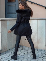 Dámská zimní bunda parka s kožešinou ERISS černá FashionStreet TY4551