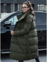 Dámský zimní dlouhý prošívaný kabát FAVI zelený FashionStreet TY4576