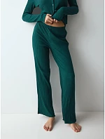 Dámské kalhoty Versatile Rib Straight Trousers zelené Green - TRIUMPH