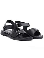 Dámské černé kožené sandály Vinceza 26-62303