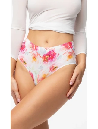 Kalhotky Peony Simple Brasil Maxi bílo-červené - Julimex Kalhotky Peony Simple Brasil Maxi bílo-červené - Julimex