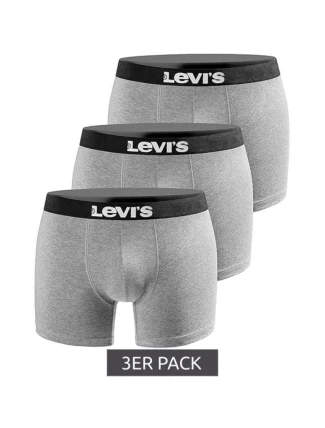 Pánské boxerky Levi's 3-Pack šedé bavlněné boxerky