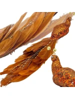 OZDOBNÝ PTÁK NA KLIPU 38CM BRONZ A MĚĎ