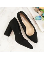 Sergio Leone W SK316A černé semišové lodičky na jehlovém podpatku