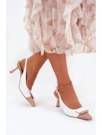 Elegantní Lodičky S Dekorací Eko Kůže Bílé Ottoles