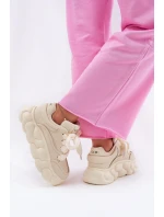 Dámské Kožené Tenisky Na Masivní Platformě GOE RR2N4043 Béžové