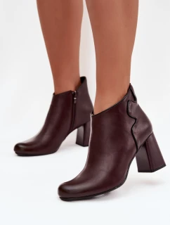 Kožené vysoké boty s vyhřívací stélkou Bordové Ivessara