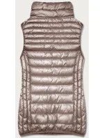 Tmavě béžová dámská vesta se stojáčkem (B8233-12)