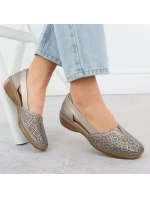 Dámská kožená prolamovaná pohodlná obuv lila Rieker 41351-90