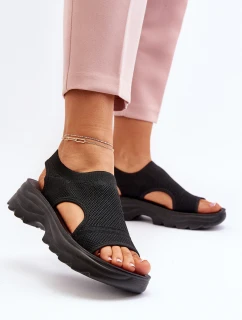 Dámské sportovní sandály na tlusté podrážce černé Deinaleia