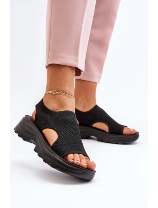 Dámské sportovní sandály na tlusté podrážce černé Deinaleia