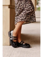 Dámské Lakované Polobotky S Pásky Černé Terione