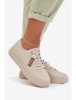 Dámské tenisky z pravé kůže D&A GR61-5591 Béžové