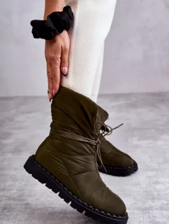 Dámské zateplené kozačky Zelené Emelie