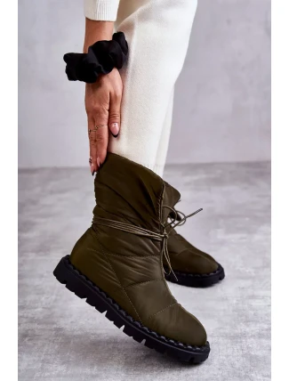 Dámské zateplené kozačky Zelené Emelie