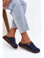 Dámské pantofle s výšivkou Inblu – tmavě modré Dámské pantofle s výšivkou Inblu – tmavě modré