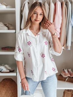 Dámské oversize tričko s hvězdami ASTROWIA white FashionStreet DY0452