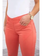 Tmavě meruňkové džínové kalhoty Tmavě meruňkové džínové kalhoty