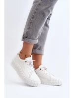 Dámská kožená polobotka na tlusté podrážce Zazoo 2919 bílé