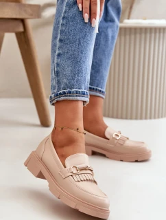 Dámské Mokasíny S Dekorací Eko Kůže Béžové Tialorae