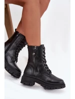 Dámské pracovní kotníky s vyhříváním s dvojitým zipem černé Perlina