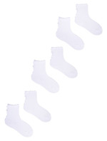 Yoclub Dívčí bílé ponožky s volánem 3-Pack White