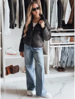 Dámská krátká péřová bunda GLAMVO s kapucí černá FashionStreet TY4950