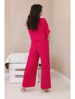 Souprava halenky a kalhot fuchsiové barvy Souprava halenky a kalhot fuchsiové barvy