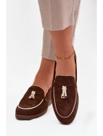 Mokasyny Loafersy Damské Z Eko Zamszu Čokoládové Darwen