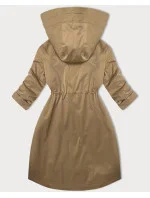 Béžová dámská bunda s ohrnutými rukávy LHD (LHD-24591) Béžová dámská bunda s ohrnutými rukávy LHD (LHD-24591)