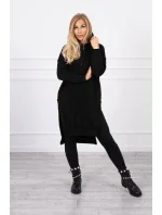 Zateplená mikina s bočními rozparky černá Zateplená mikina s bočními rozparky černá