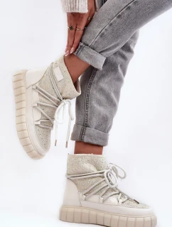 Ocieplené sněžné boty s džetami GOE MM2N4081 bežové