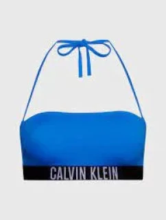 Dámská plavková podprsenka Bandeau KW0KW01966 C4X modrá-černá - Calvin Klein