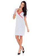 Dámské šaty model 71193 šedo - oranžová - RaWear Dámské šaty model 71193 šedo - oranžová - RaWear