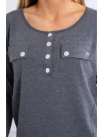 Sada s knoflíkovým výstřihem grafitová Sada s knoflíkovým výstřihem grafitová