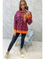 Svetr s geometrickým motivem fuchsiový Svetr s geometrickým motivem fuchsiový