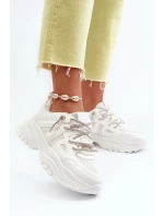Dámské tenisky na masivní podrážce s ozdobným šněrováním Bílé Relissa