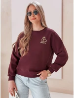 Dámská oversize mikina s výšivkou CHERSOFT plum FashionStreet BY1399