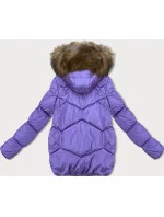 Bunda v barvě lila pro přechodné období s kapucí (LHD-23002)